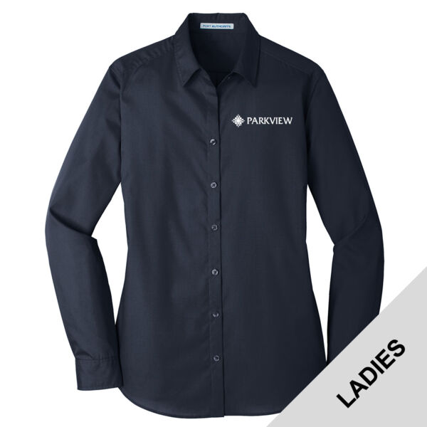 LW100 - EMB - Ladies Long Sleeve Dress Shirt Thumbnail